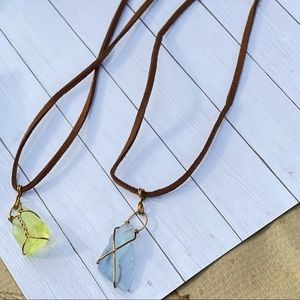 Wire wrapped crystal stone pendants